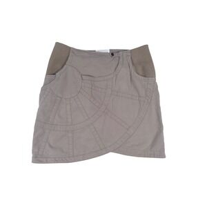 Tsumori Chisato TC83FG509 Brown Asymmetric Utility Mini Skirt Womens Size 2